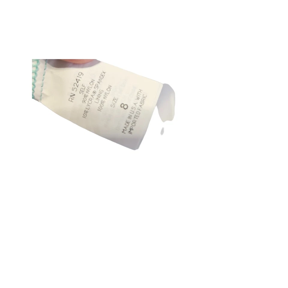 La Blanca 8 Aqua Blue One Piece Swimsuit Halter Polka Dot Retro Beach Pool - Image 2 of 4