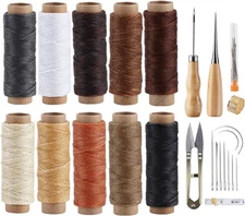 ilauke Leather Sewing Kit 31Pcs Waxed Thread Stitching with... 