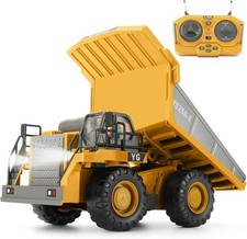 RC Dump Truck 9 Channel Metal Bed Lights Rechargeable