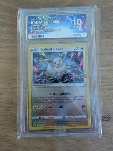Radiant Eevee Pokémon Go Black Star Promo Card (SWSH230) - ACE 10 GEM MINT