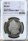 1887 P MORGAN NGC MS66+ UNBELIEVABLE PIECE! ULTRA PQ++++LOOKS ULTRA PL NR #64466