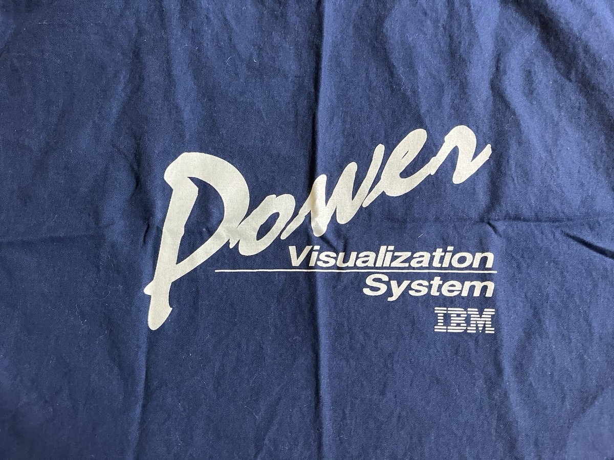 VINTAGE IBM Computer Power Visualization System Tote Bag Blue 80s View 2