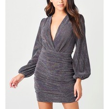 ASTR The Label Meredith Dress Rainbow Metallic Size XS $138