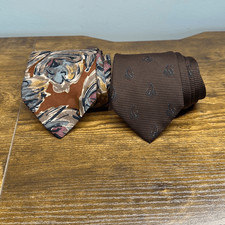 Christian Dior Bundle of 2 Silk Tie Necktie Paisley Abstract Design