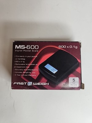 Fast Weigh MS-600 Digital Pocket Scale 600g x 0.1g Gram Capacity NEW Sealed