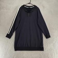Athleta Sweatshirt Dress Womens XL Navy Circa Track Quarter Zip Fleece Sweater