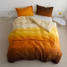 Luxlovery Gradient Orange Comforter Set California King Orange and Brown