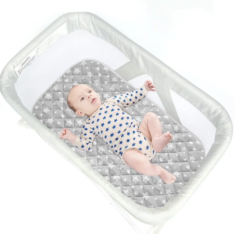 Funda Almohadilla Colchón Moisés 33 X 17 Impermeable Flexible para Diferentes Cuna A Foto 4 de 4