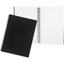 2 Pack College Ruled Notebook, Soft Black Cover Spiral Notebook, Memo Notepad