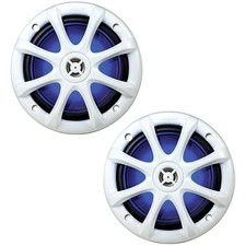 Kicker 11KM6LW 6" 2-Way Light-Up Coaxial Boat Speakers With 1/2" Dome Tweeters