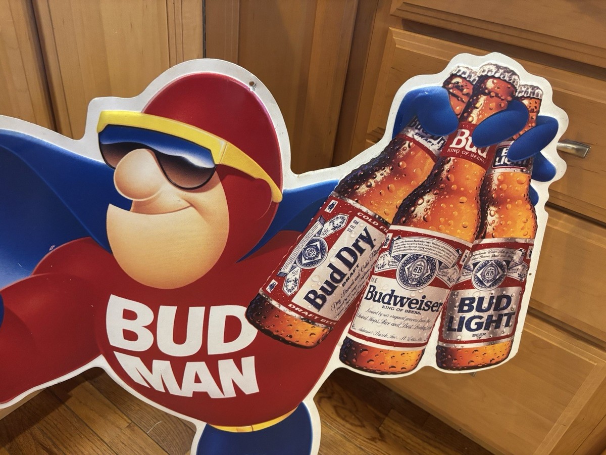 Vintage Style Budweiser Bud Man Metal Sign Man cave Bar Bud