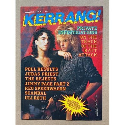 RATT KERRANG NO.85 MAGAZINE - JANUARY 1985 - RATT cover with more inside - UK