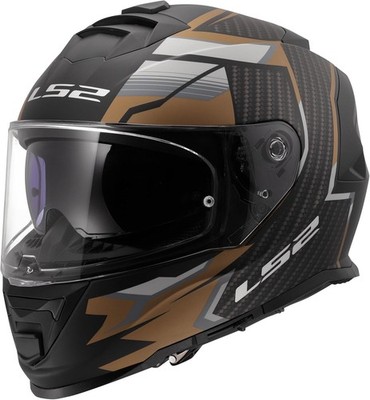Integralhelm Doppelvisier Ls2 Ff800 Storm II Tracker schwarz matt gold