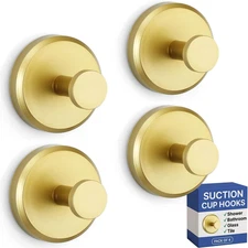 HOME so Suction Cup Hooks for Shower, Bathroom, Kitchen, Glass Door, Mirror, Til