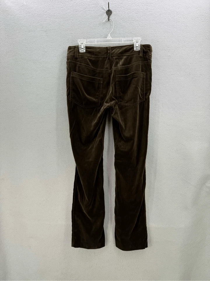 Pantalones italianos rectos de terciopelo tiro medio ETRO para mujer marrón spa Via Spartaco 3 talla Foto 2 de 4