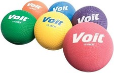 Voit 10" Playground Balls, Rubber - Blue, Green, Orange, Purple, Red and Yellow