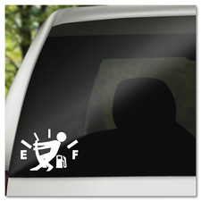 6" Empty Gas Tank Male Funny Vinyl Decal Sticker