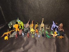 LOT OF 34 - Plastic Dinosaur Action Figure Toys - 1 w/ Move Function 1 w/ Wheels