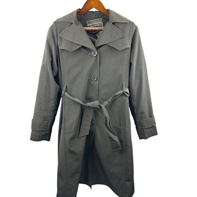 Women s Fleet Street Black Trench coat w/removable liner Size 6P
