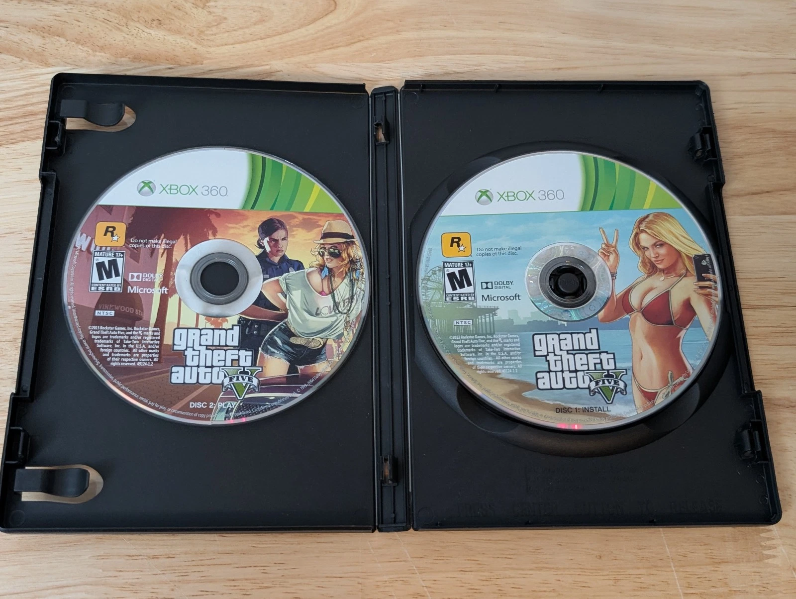 Grand Theft Auto V GTA 5 Microsoft Xbox 360 2013 2 Discs Only Tested