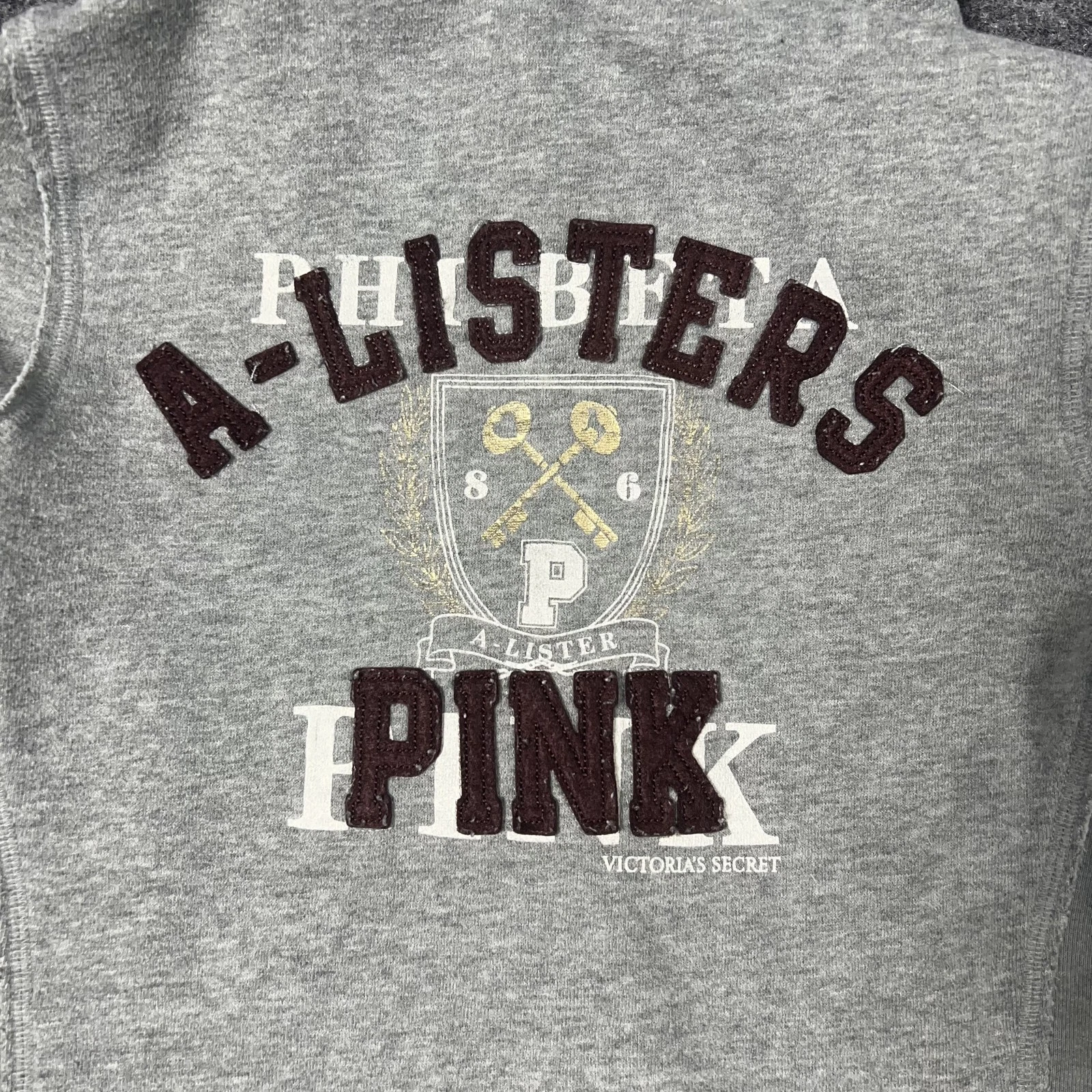 UNDERCOVER Felpa con cappuccio Victorias Secret rosa donna piccola A Listers Crest full zip