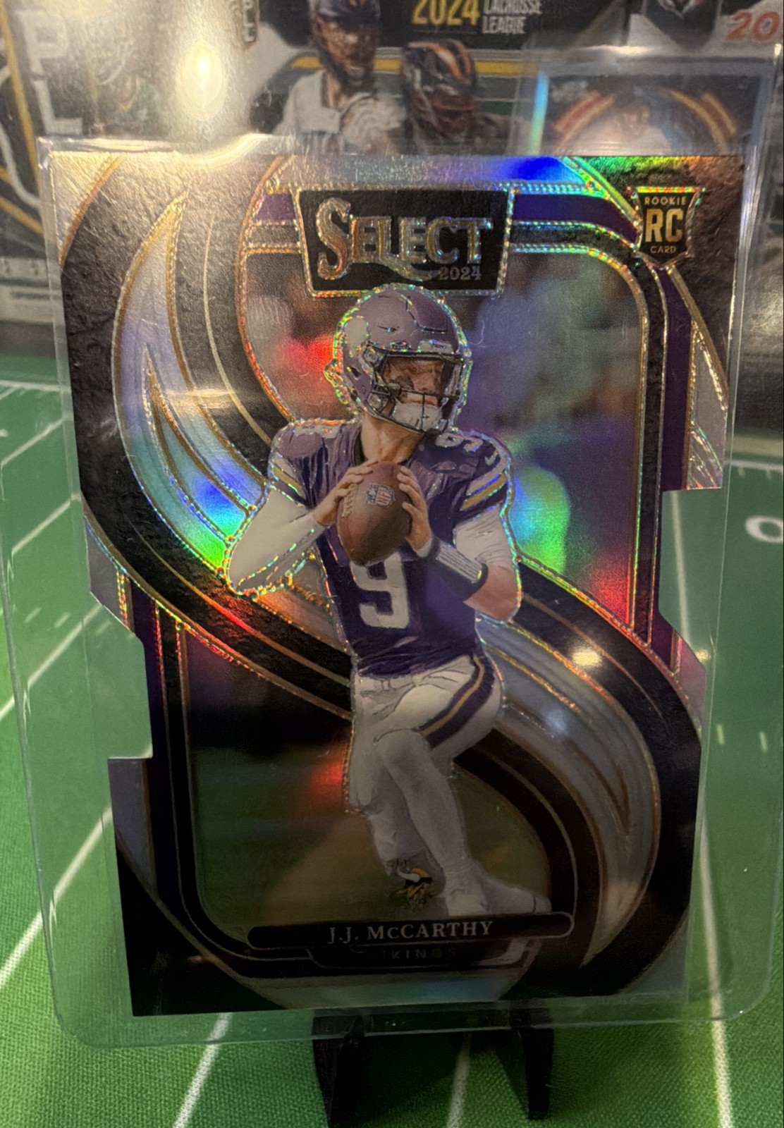 2024 Panini Select - Premier Level J.J. McCarthy #134 Silver Prizm Die-Cut (RC)