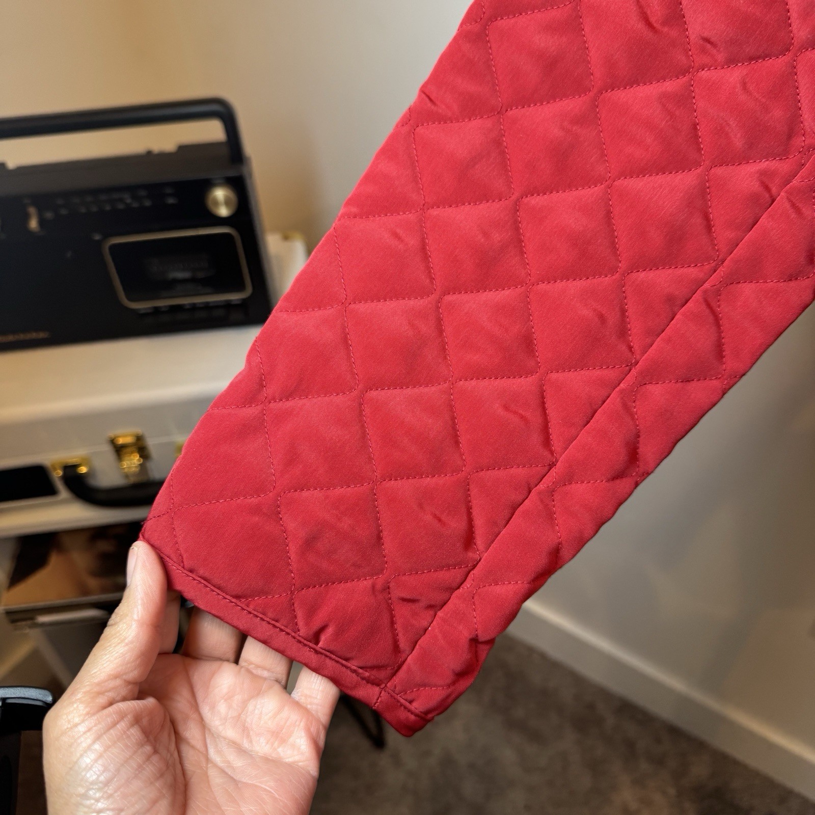 Pendleton Quilted Diamond Quilt Jacket Red Zip Fr… - image 4