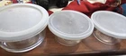 Vintage Anchor Hocking  2 cup bowl with lid and 2- 6oz bowls with lids set of 3