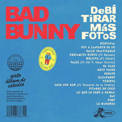 BAD BUNNY　DeBÍ TiRAR MáS FOToS　限定カラーレコード Bad Bunny - Debí Tirar Más Fotos (Colored Vinyl) – Rollin' Records
