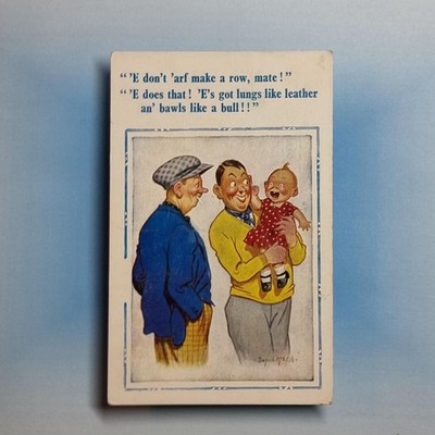 Comic Postkarte um 1950 Rowdy Baby Lunge wie Leder Donald McGill