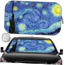 Windshield Sun Shade, Car Sun Shade Windshield Blocks UV Starlit sky 55"x32" 