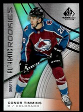 2019 SP Game Used #128 Conor Timmins Orange Rainbow Rookie #d/117!  Avalanche