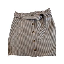 Abercrombie Fitch High-Waisted Striped Skirt w/ Buttons Sz M Preppy Chic