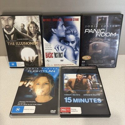 Thriller DVD Bundle   Panic Room, Basic Instinct, Illusionist, Flightplan