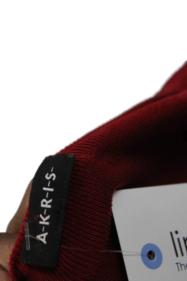 Top tejido básico rojo talla XL Akris para mujer con textura sin mangas cuello redondo Foto 4 de 4