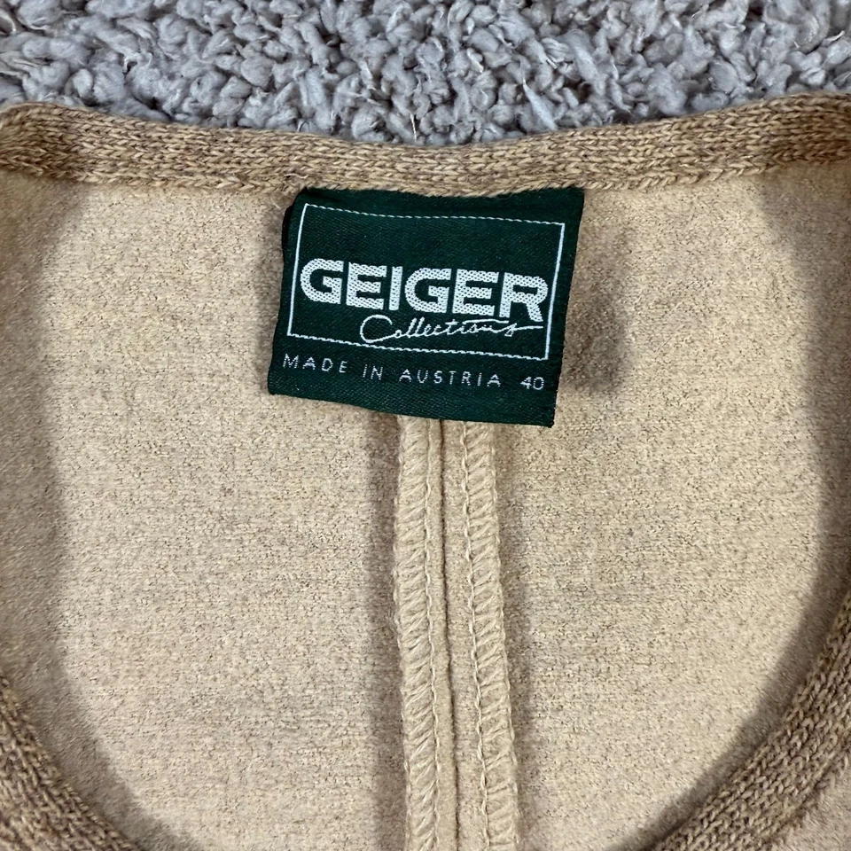 Шерстяной женский кардиган Geiger Collections Austria 40 желтовато-коричневый куртка свитер пуговицы - Изображение 2 из 4