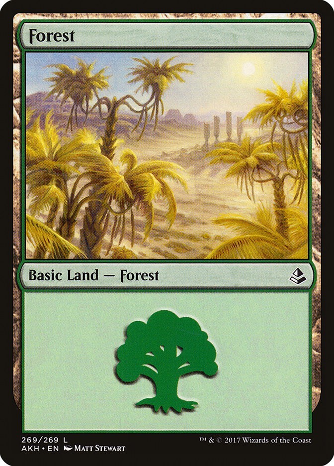 Forest #269 2x FOIL AKH MTG Amonkhet Basic Land MINT green