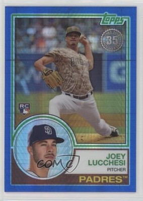 2018 Topps Silver Pack 1983 Design Chrome Blue /150 Joey Lucchesi Rookie RC 13y1