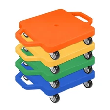 4 Kids Scooter Boards with Handles - Indoor Outdoor Floor Gym Play Set