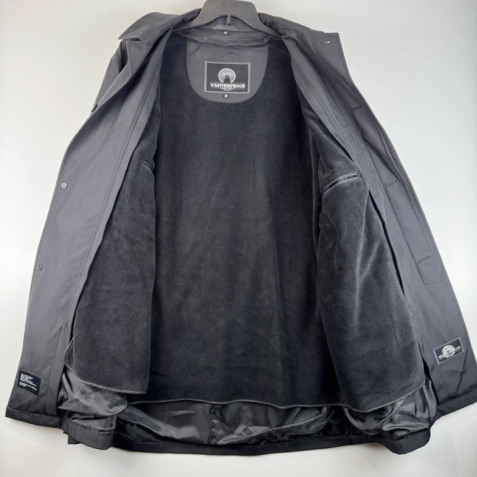 Gabardina resistente a la intemperie para hombre 44R negra longitud 3/4 con forro extraíble Foto 2 de 4