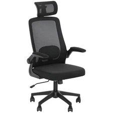 Office Chair, High Back Desk Chair with Flip-up Armrest, Rotatable Headrest, ...