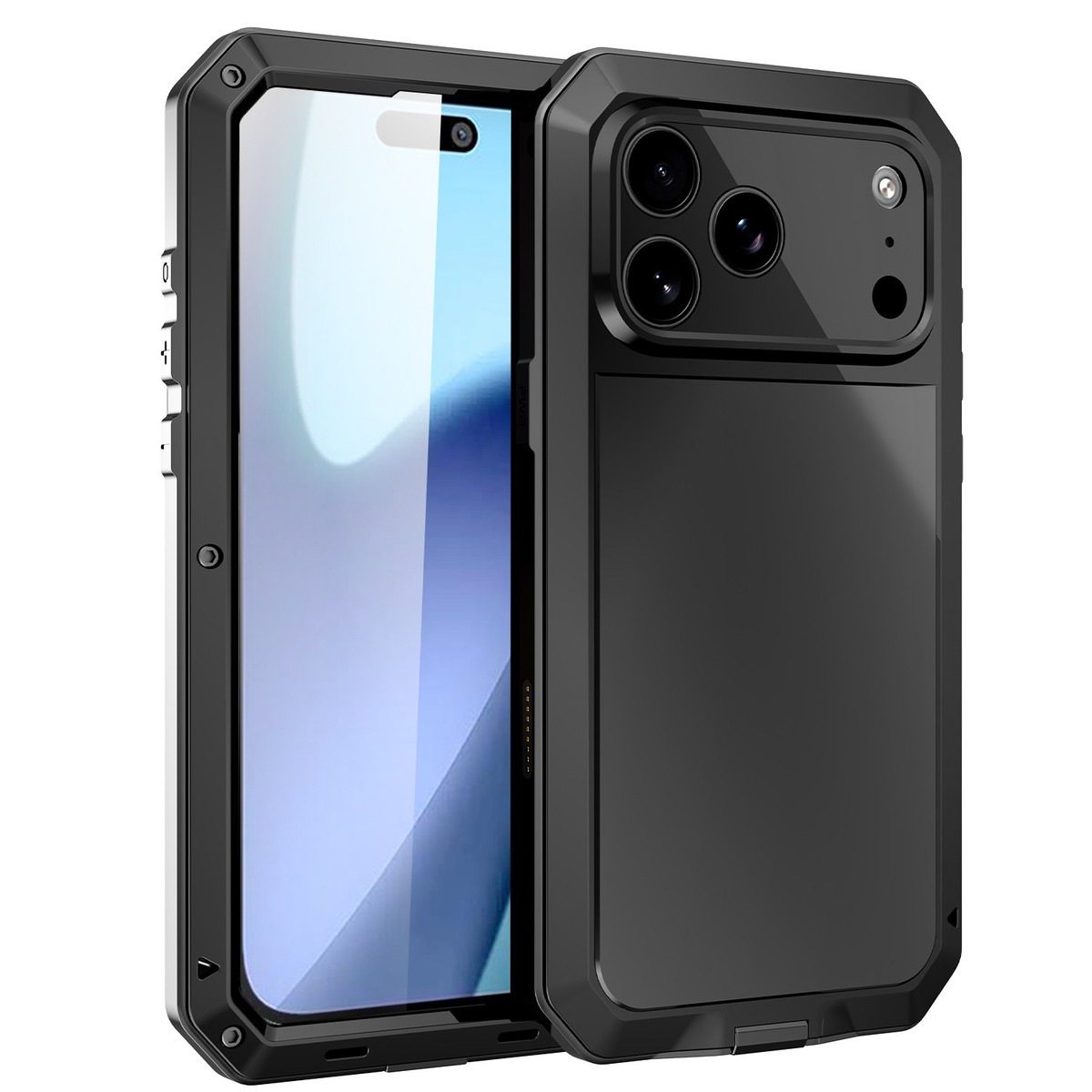 Heavy Duty Shockproof Metal Case Cover for iPhone 17 16 15 14 13