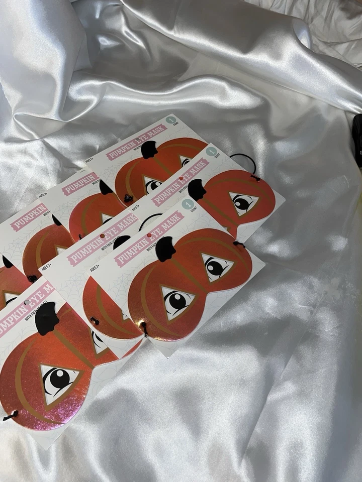 8 Pumpkin Halloween Iridescent Faux Leather One Size First Most Pink Orange New - Image 3 of 4