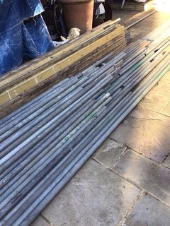 scaffolding including clips tube and boards