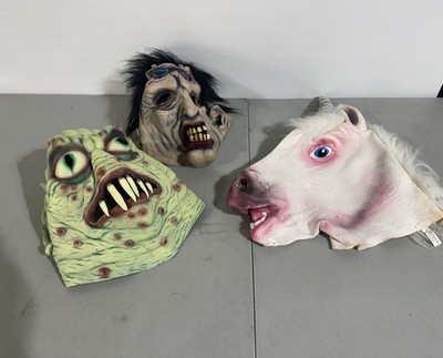 Lot of 3 Halloween Scary Masks 2001 Paper Magic Group Unicorn 