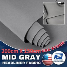 Gray Flat Knit Headliner Fabric Foam Back Auto Roof Repair Upholstery Material