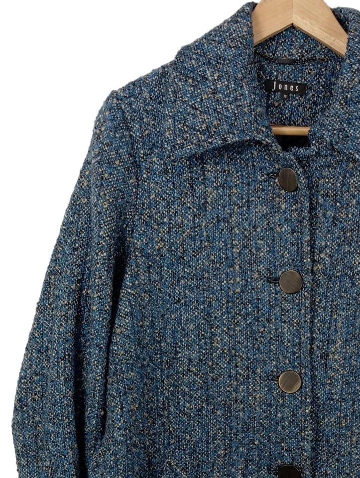 JONES Abrigo de entretiempo Mujeres Abrigo Talla EU 38 azul look Street-Style - Imagen 3 de 4