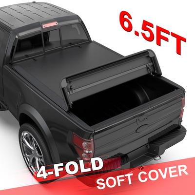 #ad #ad 4 Fold Tonneau Cover 6.5FT Bed For GMC Sierra Chevy Silverado 1500 2500HD Truck $148.97