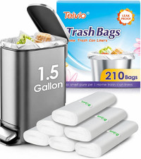 Bolsas de basura pequeñas de 1,5 galones 210 cuentas, basura de baño