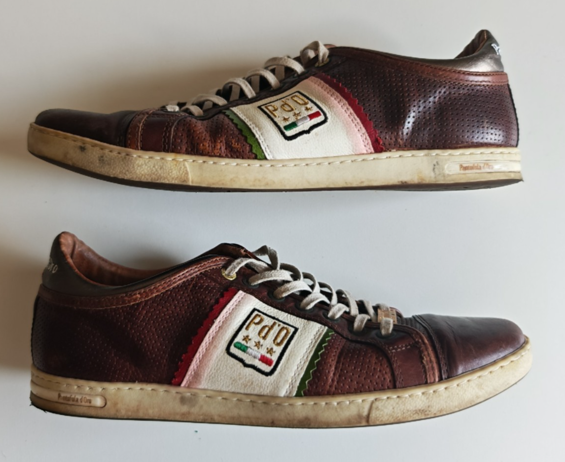 PANTOFOLA D’ORO Pantofola d'oro scarpa mezza pelle EUR 42 marrone bianco rosso verde oro